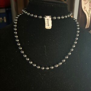 Elegant Silver Beaded Necklace